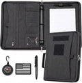Tactical Padfolio, Detachable 3-Ring Binder with Zipper | Multi-pocket nylon organizer with carry handle, 40 letter-size sheets, pen and compass for field work, office and school