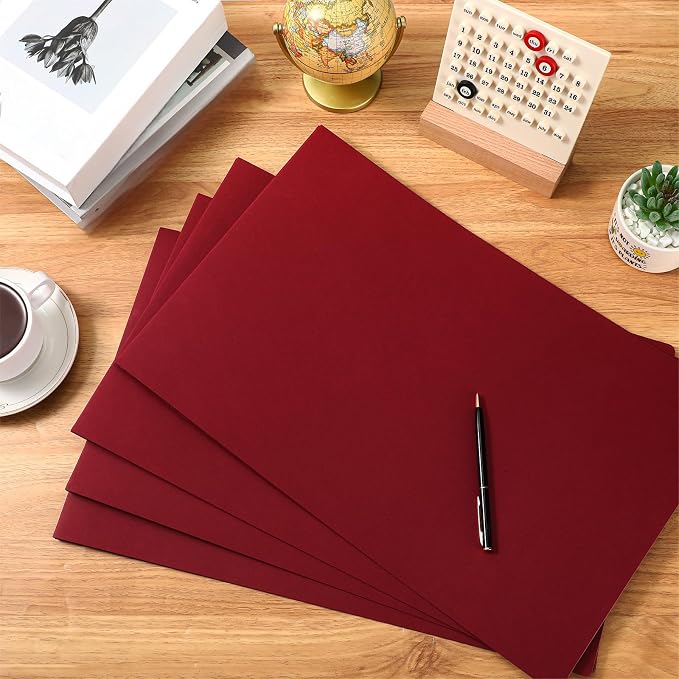 Resurhang 40 Pcs 11x17 Inch Pressboard Report Cover, 3" Capacity Presentation Binder Folder with Metal Prong Paper Fastener to Neatly Bind Reports Proposals Transcripts, Other Documents (Burgundy)