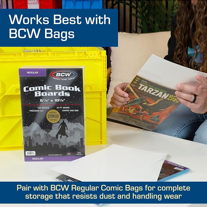 BCW Regular Backing Boards | 200 Count Each | Acid-Free Storage Solution for Comic Collectors | Protection and Display for Comic Books