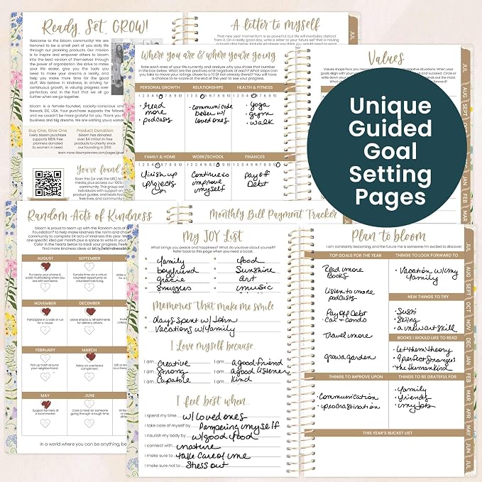 bloom daily planners 2026-2027 Academic Year Pocket Planner (July 2026 - July 2027) 13 Months - SMALL 4” x 6” Weekly Monthly Agenda Organizer & Calendar Book - Garden Party, Beige