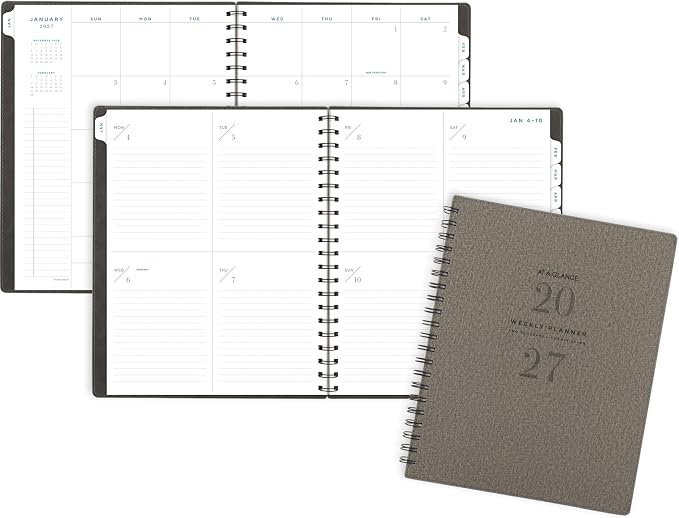 AT-A-GLANCE® Signature Collection 2027 Weekly Monthly Planner, Gray, Large, 8 1/2" x 11"