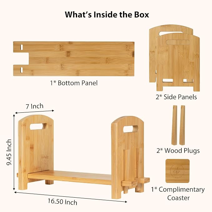 Adjustable Desktop Bookshelf - Sturdy Desk Bookshelf and Book Organizer - No Tools Required to Assemble This Desktop Bookcase, Perfect Tabletop Book Shelf for Office, Study Room