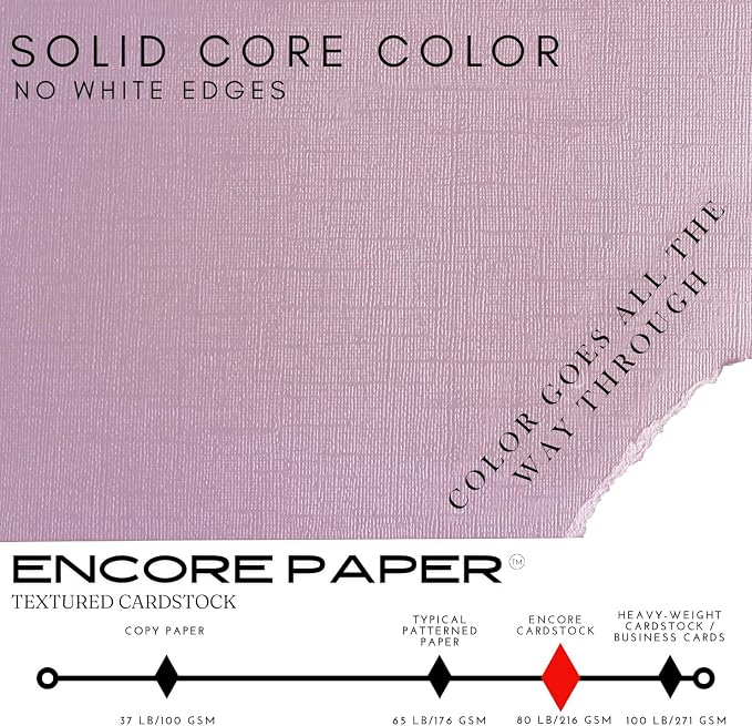 Lilac Lace—12x12 Textured Cardstock | 80lb Textured Purple Scrapbook Paper | Premium Cardstock for Cricut Cutting | 25 Sheets