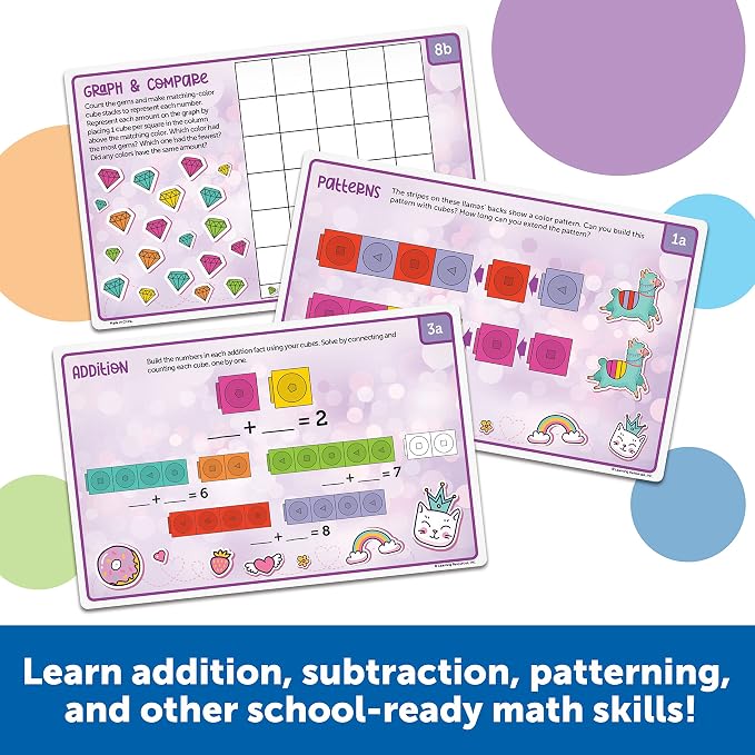 Learning Resources MathLink Cubes Activity Set: Fantasticals | Math Manipulatives Kindergarten for Counting, Number Blocks Toys, Counting Blocks for Classroom, Kids Mathlink Linking Cubes
