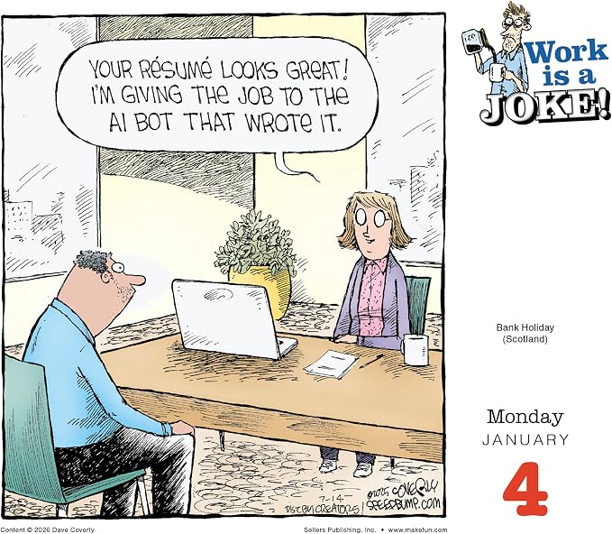 Work is a Joke 2027 Daily Desk Calendar: Boxed Page-a-Day Humor Calendar by Dave Coverly with Day-to-Day Workplace Jokes, Cartoons & Sarcastic Office Laughs
