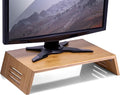 Achieva Monitor Stand - Bamboo Monitor Riser with Under-Desk Storage, 17.56" x 12.44" x 2.64", Natural Finish