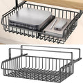 ENONCI Under Desk Drawer Slide Out No Drill Metal Storage Cabinet | Shelf Storage Basket Cabinet, Under Table Drawer Organizer for Office, Home, Workspace, Cabinet