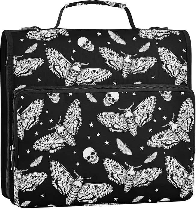 Zipper Binder Bag 3 Ring File Folder Portfolio Organizer Zippered Binder Bags with Strap Fits Laptop Women Men
