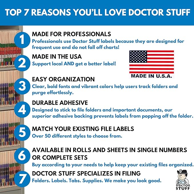 Doctor Stuff - File Folder Labels, Terminal Digit Filing, Consecutive Double Digit Numbers 70-79, Barkley FDDBM Match - BXDM Series Chart Stickers, Brown, 1" x 1-1/2", 500/Roll