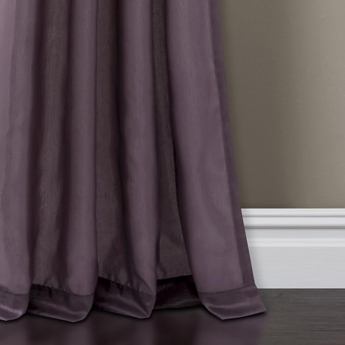 Lush Decor Night Sky Window Curtain Panel, Single, 42" W x 84" L, Purple & Gray - Sequin Curtains - Sparkle & Color Block Design - Modern Glam Decor - Long Curtains For Bedroom & Living Room