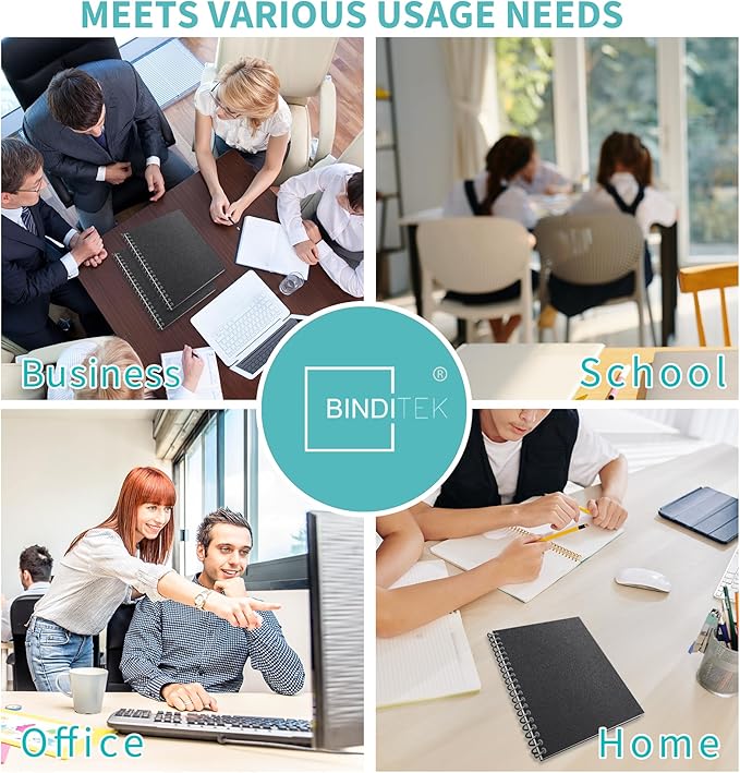 Binditek 16 Mil Sand-Textured Binding Covers, Letter Size, Black, 200 Pack | Plastic Binding Covers, 8.5" x 11", Subtle Matte Finish, Square Corners, Unpunched, Ideal for Business Reports and Proposals