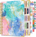 Academic Planner 2026-2027, 18 Months Weekly and Monthly Daily Planner from July 2026 - December 2027, 8.5" x 11" A4 Large Hardcover Agenda Organizer Book with Tabs, Spiral Yearly Calendar Planners for School Work Home, Pink Blue Marble