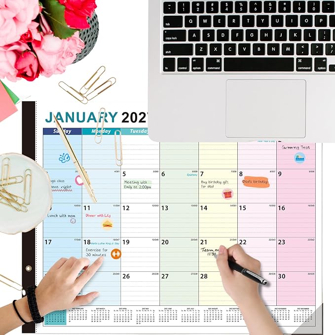 Desk Calendar 2027-2028, Large Desk Calendar 22 x 17, 18 Months | Desktop Blotter Calendar from Jan 2027 to Jun 2028, Monthly Wall Calendar for Office School Home