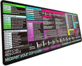 Excel Shortcut Keys Mouse Pad|Excel Cheat Sheet Desk Pad - Large XL Cheat Sheet Gaming Mouse pad | PC Office Spreadsheet Keyboard Mat | Non-Slip Stitched Edge (Black)