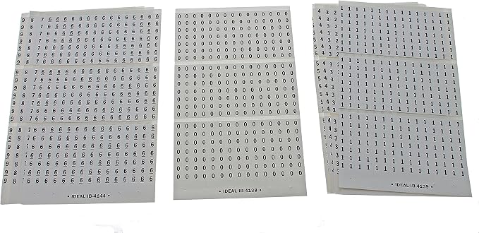 IDEAL Electrical 44-101 Wire Marker Booklet Legend: 0-9 (45 Each)