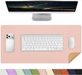 AFIING Cork Desk Mat, 31.5" x 17", Pink,Desk pad Protector | Dual-Sided Cork & PU Leather, Waterproof, Non-Slip, For Office & Gaming