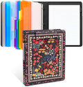 JoyCat 3 Ring Binder Clipboard with Storage, 5 Folders, Classical | 3 ring clipboard portfolio combines five expandable folders, a refillable letter size notepad and storage