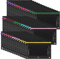 Leinuosen 64 Pack Black Pencil Pouch Bulk for 3 Ring Binder, Pencil Case with Colored Zipper and Clear Window Storage Bag for Office, Back to School Classroom Supplies