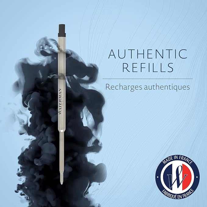 Waterman Ballpoint Pen Refills | Medium Point | Black Ink | 3 Count