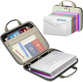 Fireproof Binder Organizer with 20 Pack Binder Pockets & Lock,Beige | Important Document Box with Zipper,Water Resistant Hard Case, Portable Home Office Safe Storage Protection for Letter Size