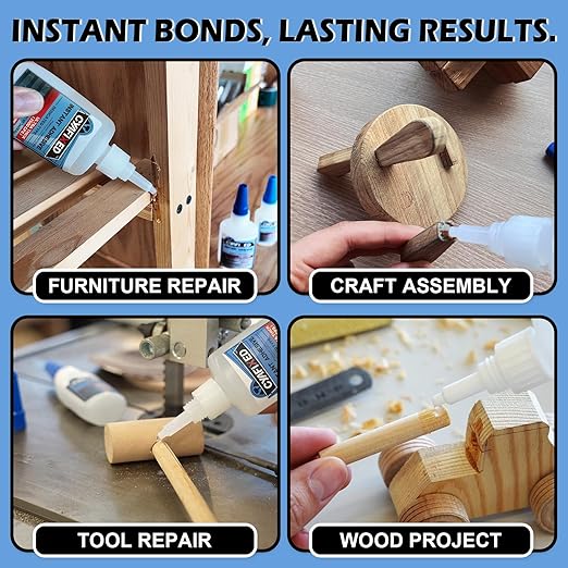 CYAFIXED Professional Grade Cyanoacrylate Super Glue, Ultra Thick Viscosity CA Glue for Woodworking, 1 oz. (28.3 Grams) - Instant Adhesive for Woodworking, Gap Filling, Heavy Duty Wood Bonding