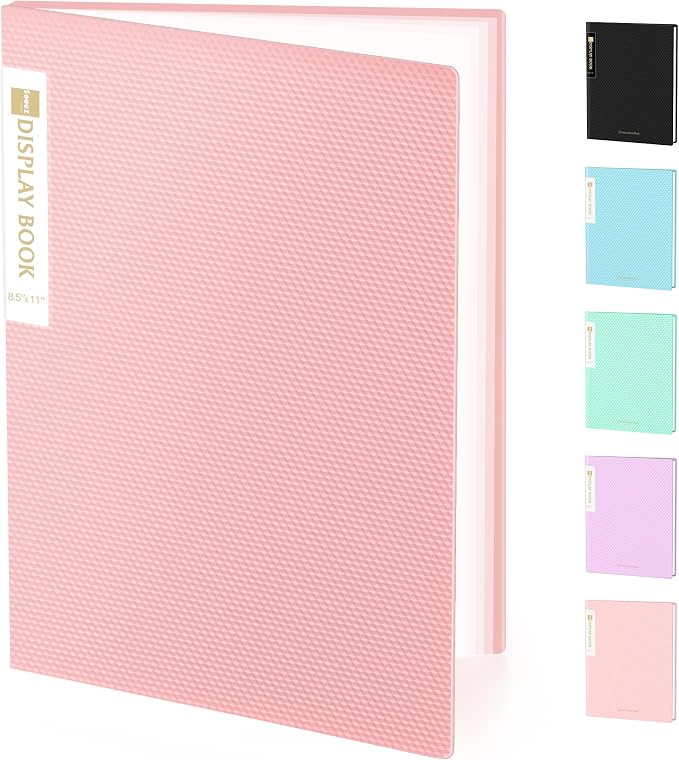 Sooez Binder with Plastic Sleeves 30-Pocket, Displays 60 Pages, 8.5"x11" | Presentation Folders with Clear Sheet Protectors, Art Portfolio Binder for Certificate & Office Project Folder
