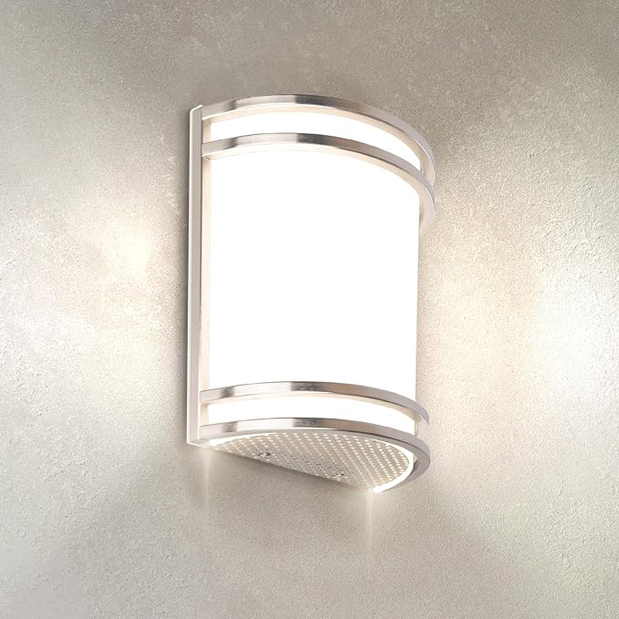 ASD Indoor LED Wall Sconce Lights - 8 Inch 15W Brushed Nickel Modern LED Wall Sconces Hardwired - ETL Dimmable 3000K 4000K 5000K Adjustable Sconce Light Fixture for Bedroom, Hallway