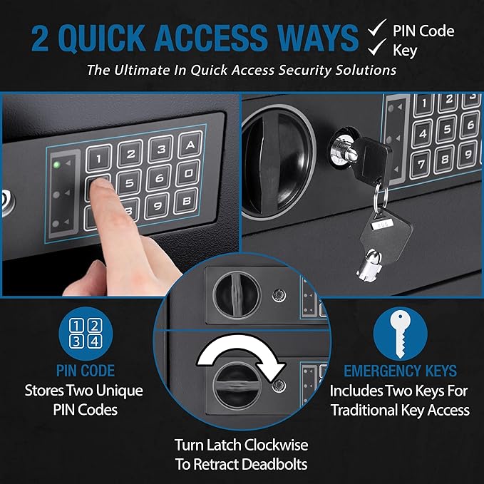 Barska Digital Depository Safe – 0.57 Cu. Ft Front-Load Drop Box for Cash, Money & Mail, Multi-User PIN Code Lock, Steel Construction, Anti-Pry Hinges, Backup Keys, Ideal for Business or Office | 2mm steel walls with digital keypad and anti-fishing slo...