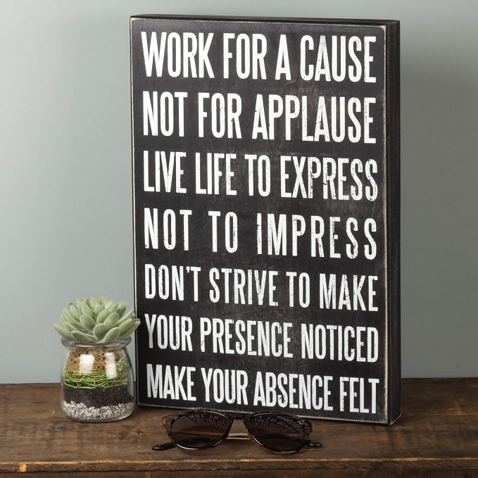 Primitives by Kathy 21405 Classic Box Sign, 10" x 15", Live Life