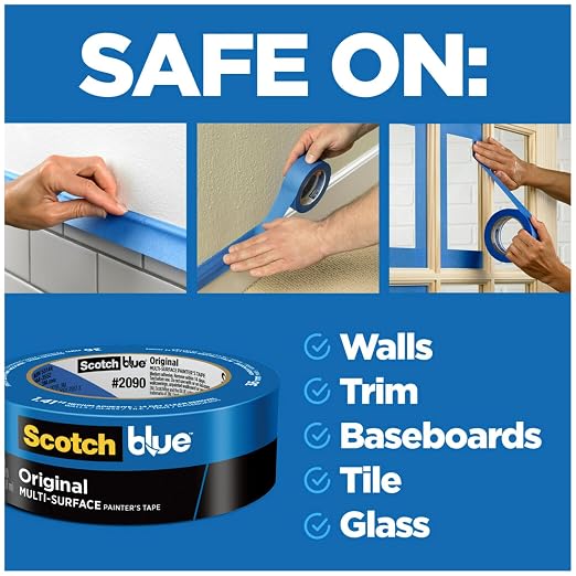 ScotchBlue Original Multi-Surface Painters Tape, 1 Inch Wide (0.94 in. x 60 Yds), 6 Rolls, Blue Paint Tape Protects Surfaces and Removes Easily, Masking Tapes for Indoor and Outdoor Use (2090-24EP6)
