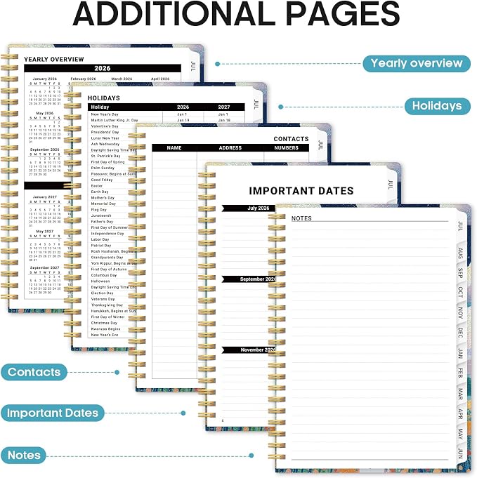 Planner 2026-2027, Monthly & Weekly Jul 2026-Jun 2027 Planner Calendar