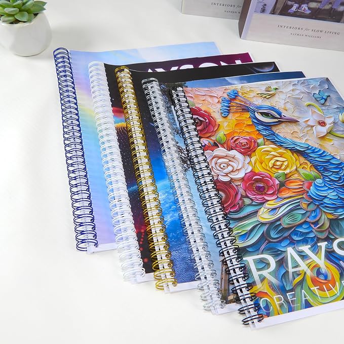 Rayson Wire Binding Spines, 5/8" 3:1 Pitch, 32-Loop, Multicolor, 50 Pack | Includes black, gold, blue, white and silver; choose 5/8" size for thicker documents with 3:1 pitch binders.