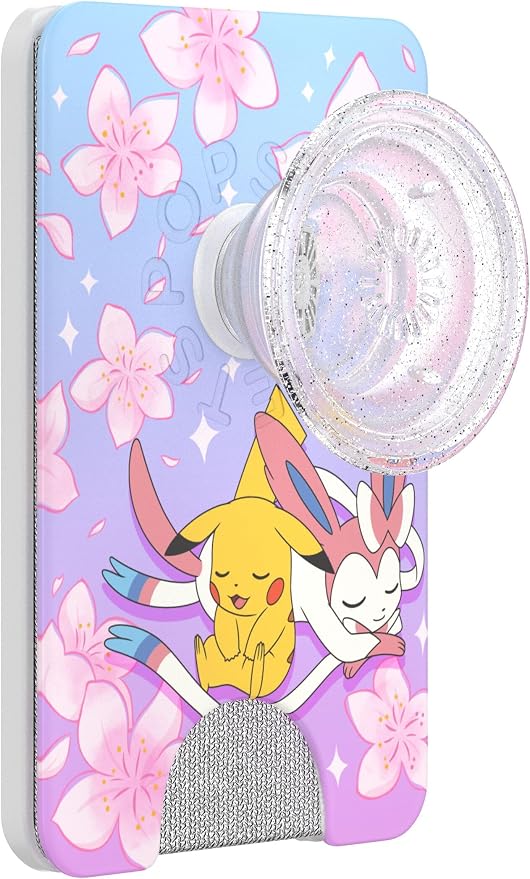 PopSockets Phone Wallet for MagSafe with Grip- Sakura Dreams | PopWallet, Holds 3 Cards, Magnetic, Removable, Secure, Pokemon, Gengar, Eevee, Pink