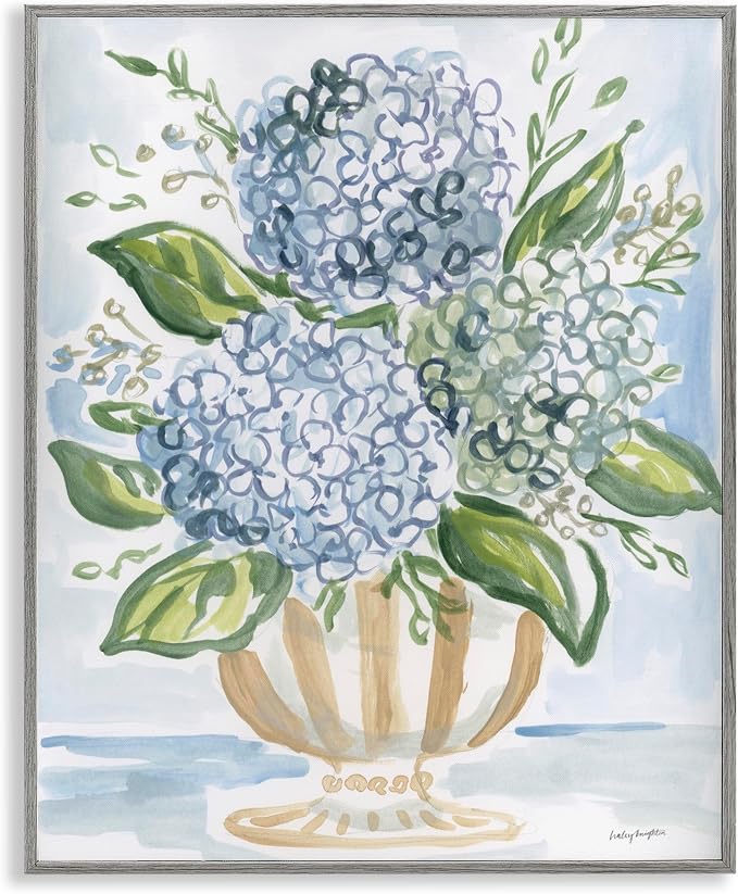 'Serena Pastel Hydrangea Bouquet'| Framed Giclee Art | Stupell Industries | Gray, 16 x 20 Inches, Easy to Hang and Sturdy, Made in USA, by Haley Knighten