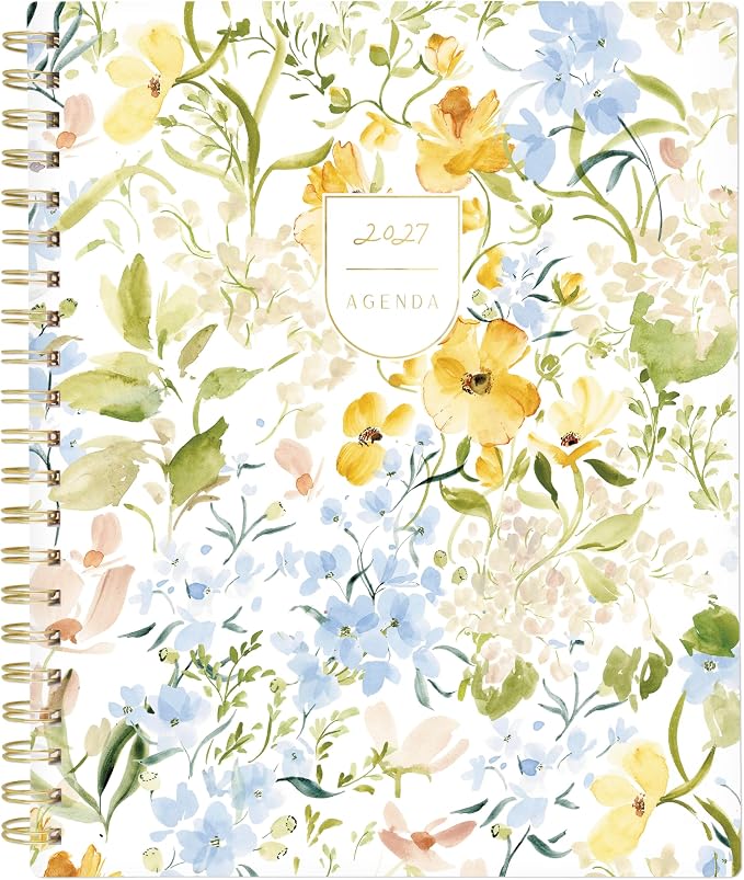 Mead Cambridge 2027 Planner, Weekly & Monthly, 8.5" x 11", Leah Bisch, Floral Rain (LB56-905-27)