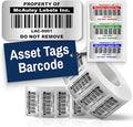 McAuley Labels Custom Asset Tags for Equipment - Numbered, Permanent - Heavy Duty Metalized Polyester, Stronger Adhesive - Barcode Label - 1.5x0.75 Inches