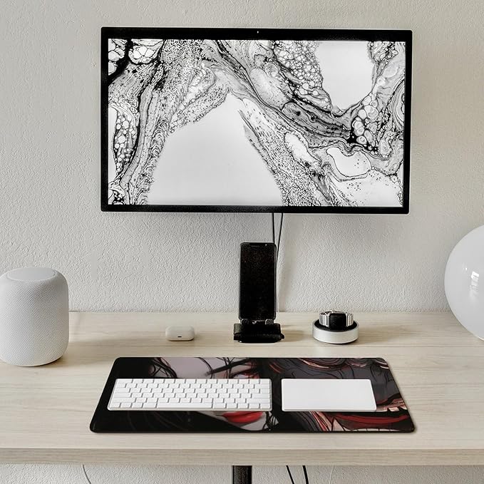 Large Mouse Pad Gaming Mousepad Japanese Fantasy Female Samurai Anime Girl Desk Mat for Keyboard and Mouse Mat Non-Slip Rubber Desk Pad 30x60cm, Style