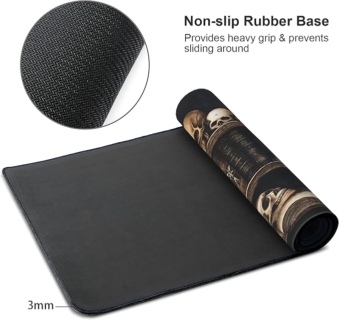 Aesthetic Dragon Gaming Mouse Pad, Earth Tone Gothic Desk Mat with Anti-Slip Base & Stitched Edges, Computer Keyboard & Laptop Pad, 35.4" x 15.7" in in Workstation Accessories