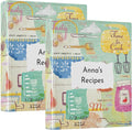 Personalized Recipe Binder 8.5x11 3 Ring Recipe Binder Customizable Cookbook Binders with Clipboard&Pockets Large Recipe Organizer for Kitchen, Recipes, Family-Hand Draw Cute Kitchen Supplies, 2 Pack