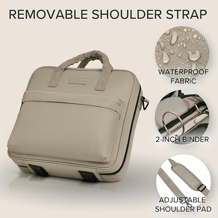 Sturdy 3 Ring Zipper Binder with Strap - 2" Binder with Pockets Holds 500 Sheets, Laptop & More - Durable & Easy to Carry