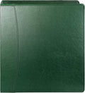 Vintage Faux Leather 3-Ring Binder, 2-Inch Spine, Round Ring, Fits Letter Size 8.5" x 11" Paper, Built-in Interior Pockets, Professional Document Binder (Green, 2 Inch)