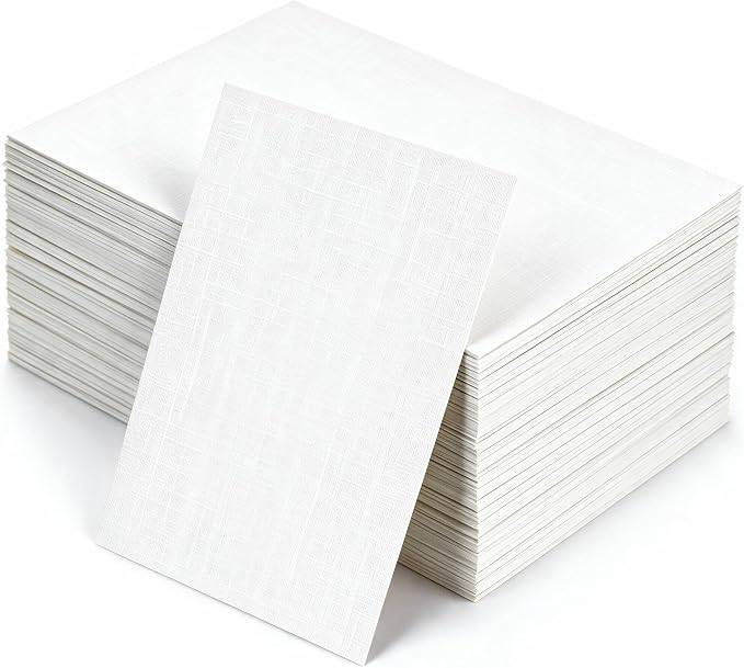 200 Sheets White Linen Textured Cardstock Paper 300 gsm/110 lb | 5x7 Inch Double-sided Textured Thick Cardstock for Printing, Wedding Invitations, Certifications or Scrapbook
