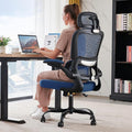 TRALT Office Chair Ergonomic Desk Chair - Gaming Chair with Lumbar Support | 330 LBS Home Office Desk Chairs with Headrest, Reading Chair with Flip-up Armrests, Comfortable Computer Chairs (1, Blue)