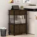 Furinno Turn-N-Tube Toolless Multipurpose Printer Stand Display Storage Shelf Cabinet with Wheels, Columbia Walnut/Black