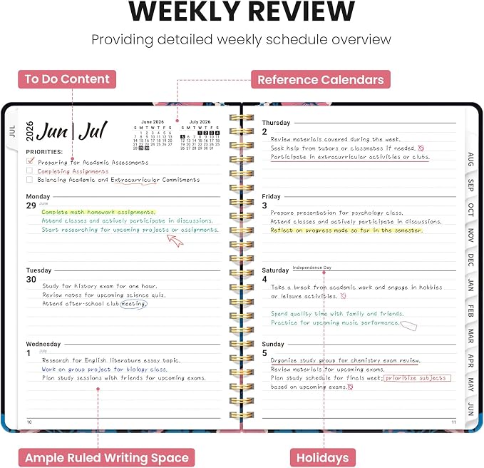 ZOTIA Planner 2026-2027, Jul 2026-Jun 2027 Weekly & Monthly Calendar