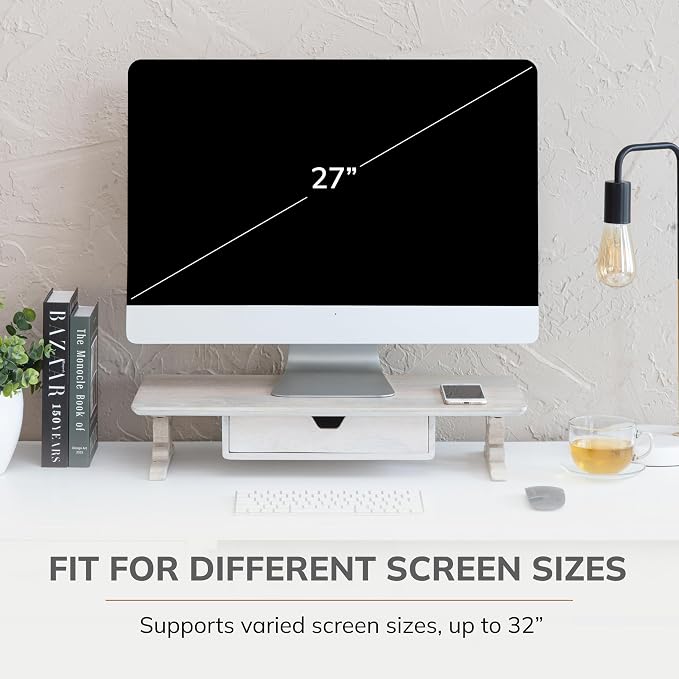 Anji Mountain Monitor Stand - Desktop Organizer & Laptop Riser, Ergonomic Monitor Riser, Space-Saving Monitor Stand for Desk, Durable Construction, Easy Assembly, Ideal for Home & Office