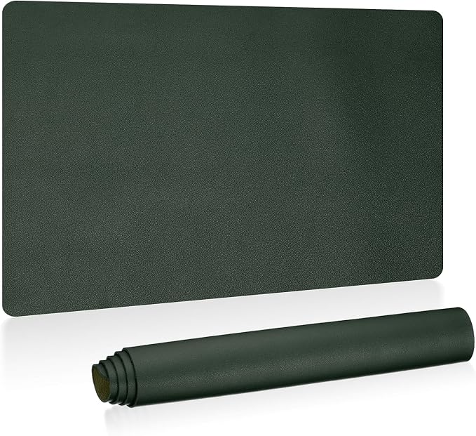 PATIKIL Desk Mat, 24"x13", Non-Slip Waterproof PU Leather Work-Plus Study Pad, Dual Sided for Office Home, Dark Green