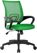 BestOffice Ergonomic Office Chair | Mid-Back Swivel Desk Chair | Green | with Lumbar Support, Adjustable Height & Breathable Backrest | Sponge Seat & Rolling Wheels | for Home, Office | Pack of 1
