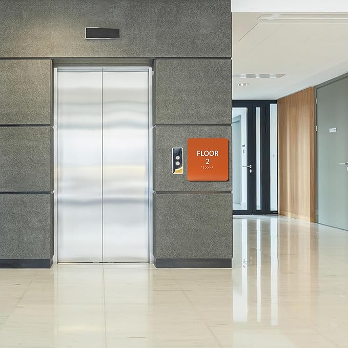 Deep Violet ADA Floor 2 Sign with Braille – Made from Durable Acrylic and Ready to Mount