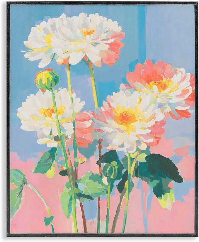 'Colorful Chrysanthemum Impressions'| Framed Giclee Art | Stupell Industries | Black, 11 x 14 Inches, Easy to Hang and Sturdy, Made in USA, by Sisi and Seb